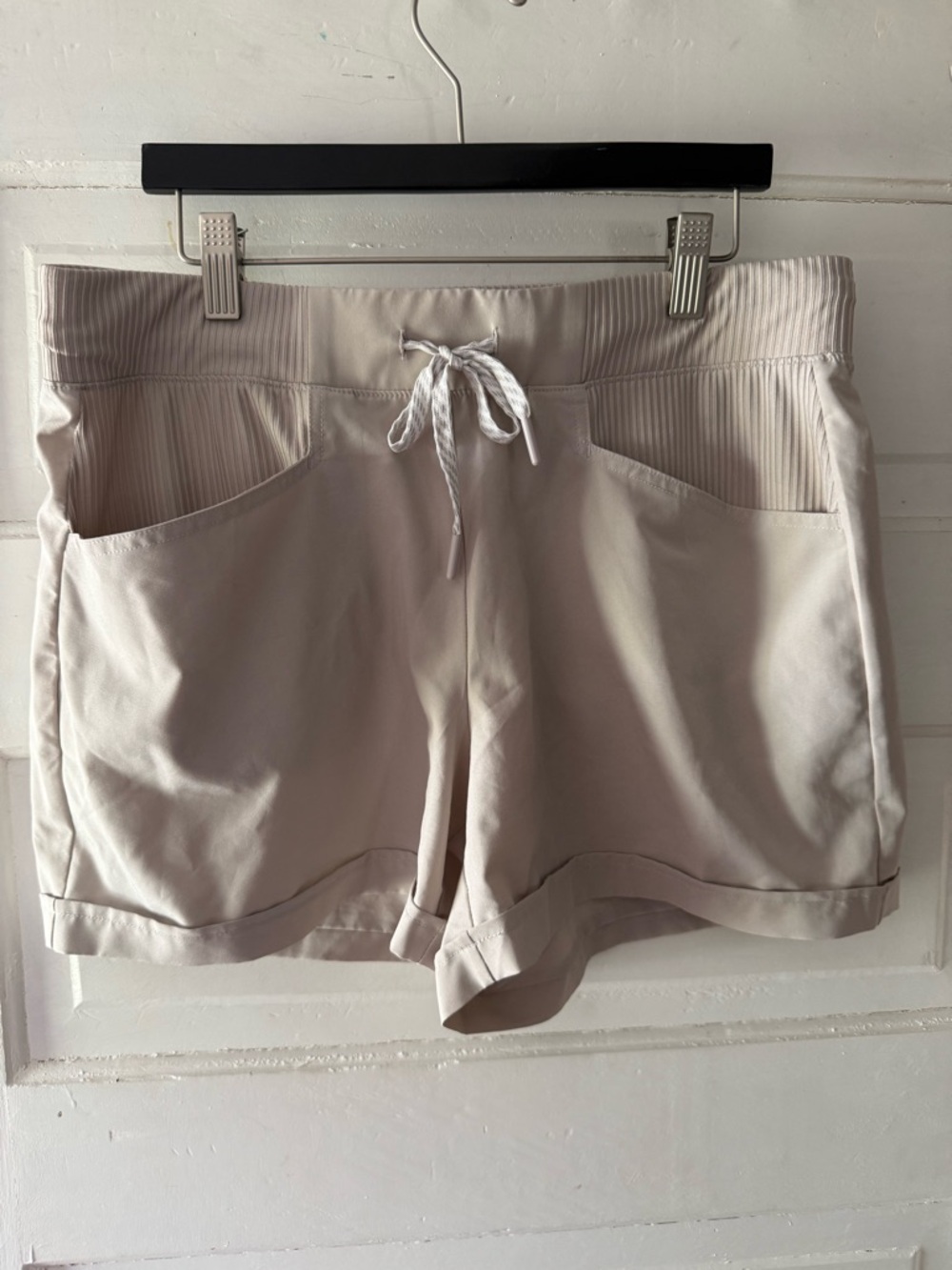 Avalanche Women's Light Beige Athletic Drawstring Shorts